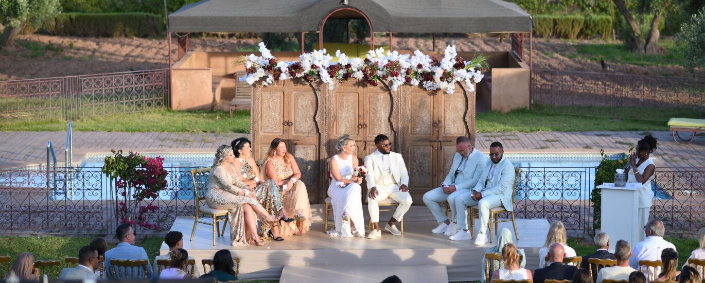 Traiteur à Marrakech préparant un buffet de mariage traditionnel